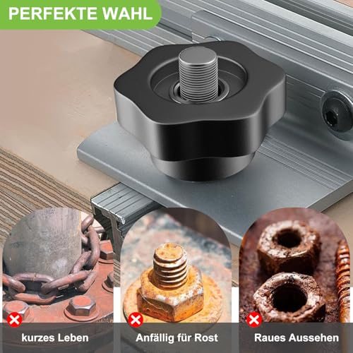 Sterngriffmutter M6 Sterngriff Stern MutternDurchmesser 38mm 9stk Innengewinde Klemmknopf Kunststoff Griffmuttern Schwarz für Maschinen und Anlagen Möbel Werkzeugmaschinen Fitnessgeräte
