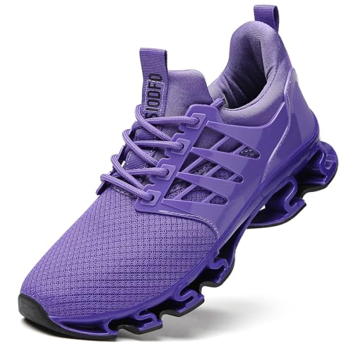 TSIODFO Walking Shoes for Women Slip on Tennis Running Sneakers Gym Workout Athletic Sport Shoe Purple Size 10