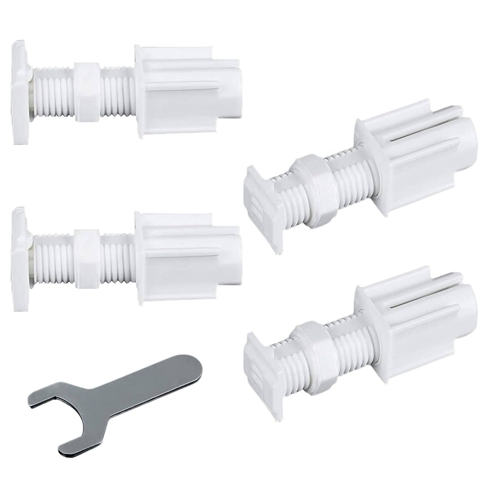 Flhlxzm White No Drill Venetian Blinds Brackets For Windows, 4 Pcs Blind Fittings With Wrench, Easy Installation, No Drilling, Plastic Material, For Bedroom Living Room Office