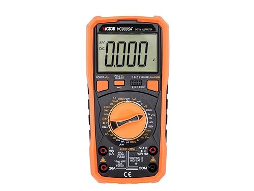 GuliTech Victor/RuoShui VC9805A+ Multimeter High Precision Digital 2000uF capacimeter 10MHz Frequency Temperature and inductance Measuring with LCR Tester(Victor VC9805A+)