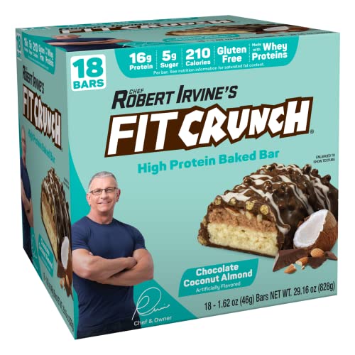 Fitcrunch Snack Size Protein Bars, Designed By Robert Irvine, 6-Layer Baked Bar, 5G Of Sugar & Soft Cake Core (18 Bars, Chocolate Coconut Almond) #TOP14