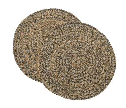 Image of THE HOME TALK Jute Braided Placemats|Side Table Mats|Best for Bed-Side Table,Center Table,Dining Table,Shelves|Home Decorators|Farm Mats (Sand, 33 cm Round, Set of 6)