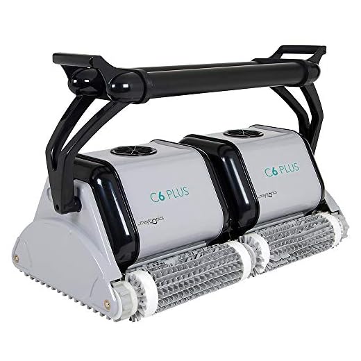DOLPHIN C6 Plus Commercial Automatic Robotic Pool Cleaner with an Extra-Wide Cleaning Path, Four Scrubbing Brushes and High-Capacity Filtration, Ideal for Institutional Swimming Pools up to 121 Feet.