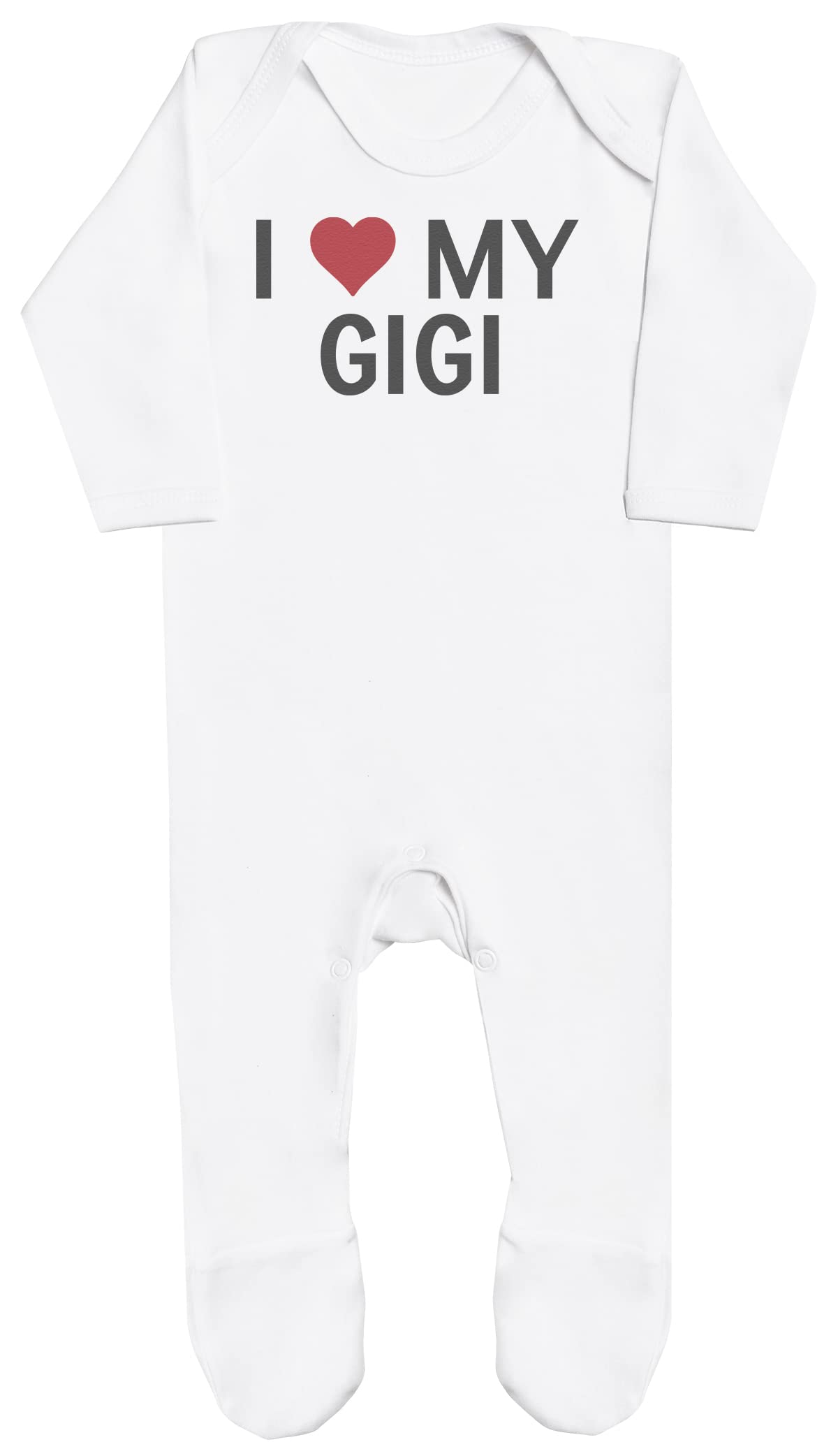 Baby Bunny Men's White I Heart My Gigi Bold Baby Boy Romper, Baby Girl Romper, Baby Romper - 0-3 Months