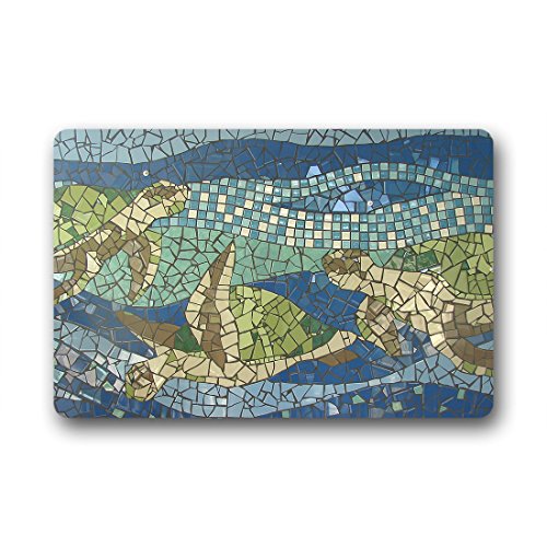 Doubee genérico Tortuga Turtle Felpudo Antideslizante Premium Alfombra Antipolvo Passwort 46 cm x 76 cm, Tela, e, 18" x 30"