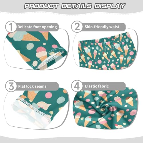 Ice Cream Dot S Girls Leggings Athletic Pants Tights Stretch Bottom3