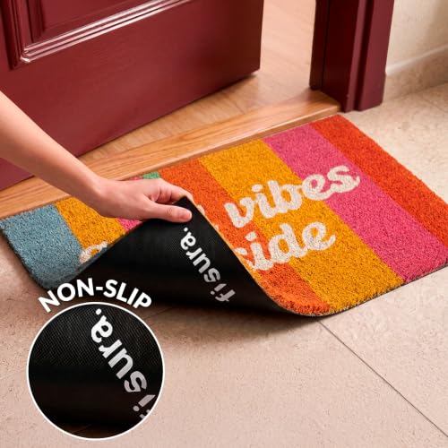 FISURA – Fußmatte Good Vibes Inside“ aus Kokosfaser mit Rutschfester PVC-Unterseite. Handbemalte… – Ansicht 6