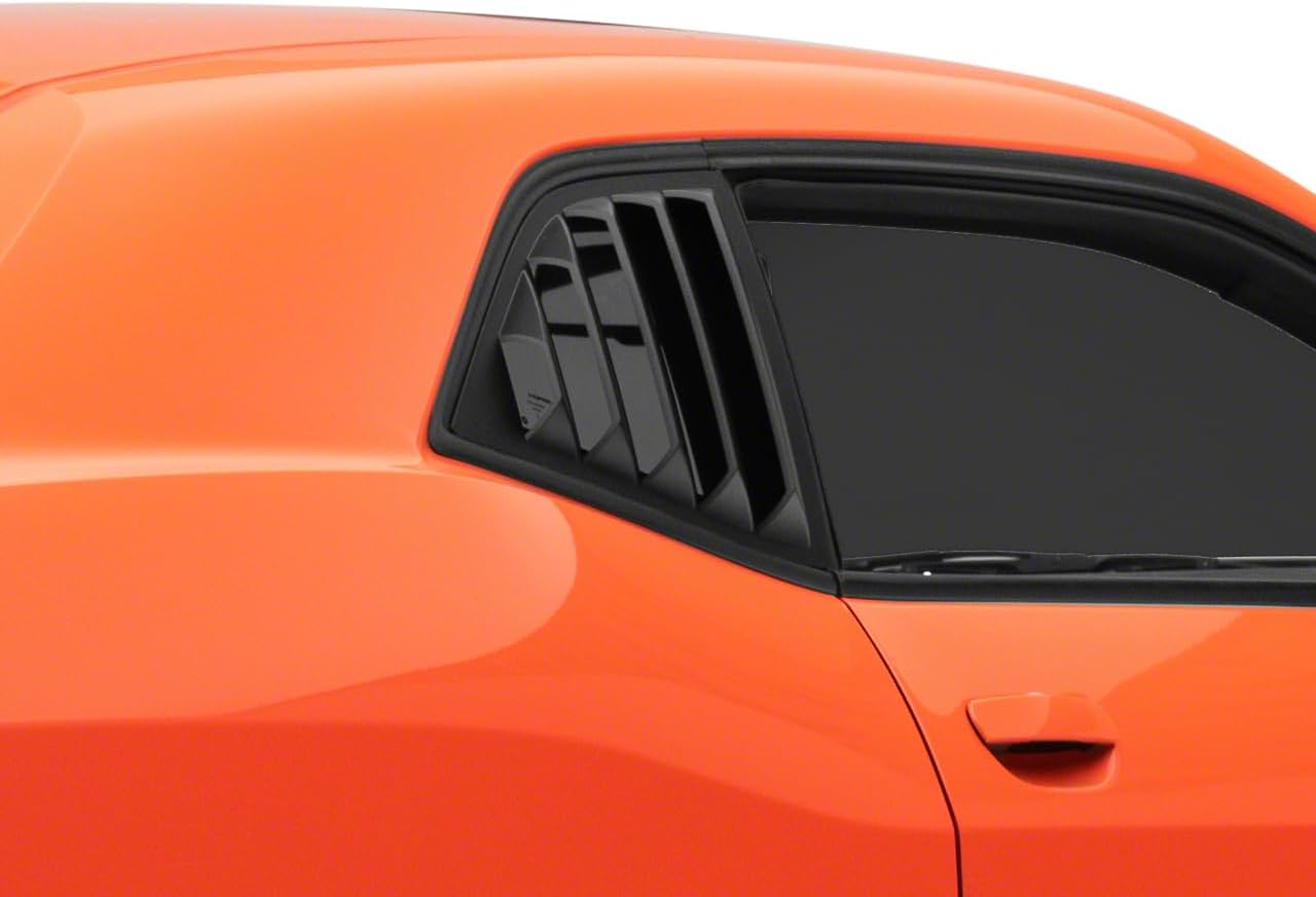 Quarter Window Louvers; Matte Black Compatible For 08-23 Challenger