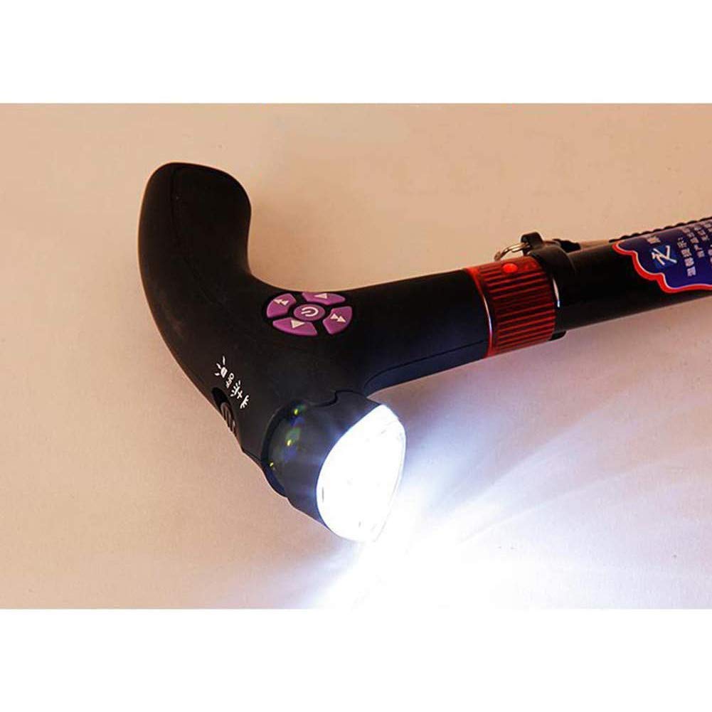Bastone da Passeggio con Ombrello per stampelle per Anziani Multifunzione, ausili per la deambulazione in Alluminio con Luce LED e Impugnatura Comoda, Ideale per la Vita Quotidiana