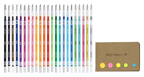 Zebra Sarasa Select Multi Pen Refill, 0.5Mm 23 Color Refills, Sticky Notes Value Set #TOP14