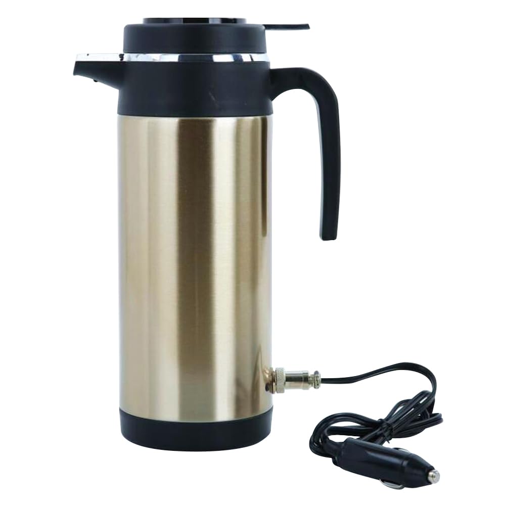 LYEAA Car kettle 1200 ML Hot Kettle Portable Water Heater Large 12/24 V Auto Shut Off Coffee Tea Drink Travel