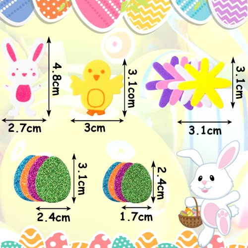 image for JULBEAR 300 Pieces Easter Foam Stickers Spring Stickers Colorful Decor