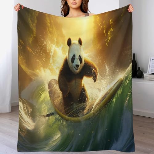 Couverture polaire panda pour lit et canapé, douceur peluche cocooning - 2