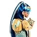 Monster High Cleo De Nile Doll in Golden Blouse & Layered Skirt, Includes Pet Cobra Hissette & Accessories Like a Backpack, Snack & Scroll