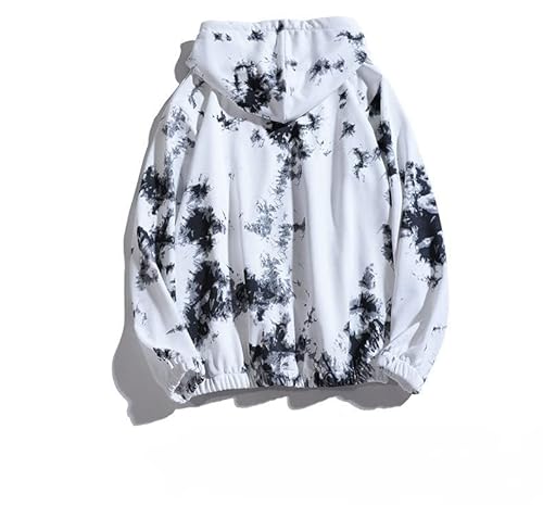 Moletom com capuz colorido tie dye para mulheres e meninas, pulôver de manga comprida moletom com ca