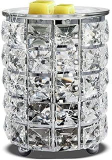 Wrought Iron Crystal Wax Melt Warmer Electric Oil Wax Melt Burner For Home, Kitchen, Living Room, Bedroom, SPA (Silver)