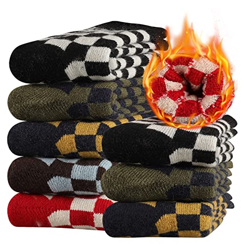 Heatuff Womens Thick Wool Socks Thermal Warm Winter Crew Socks 5 Pairs Multicolors #TOP20