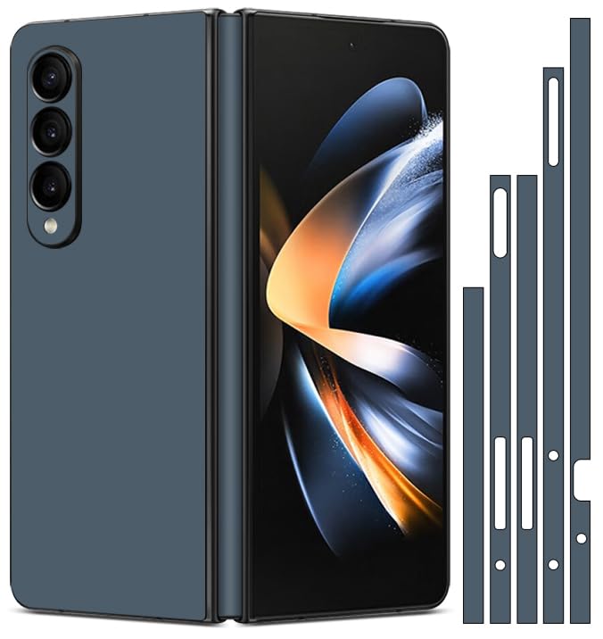 SUKIDIOVQ 2 Pack for Samsung Galaxy Z Fold 4 Phone Sticker Skin Wrap 3M Vinyl Ultra Thin Slim Ultralight Decal Glass Protector Film Protective for