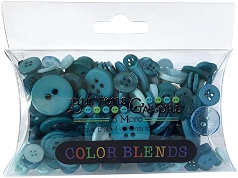Buttons Galore CB106 Color Blend Buttons, 3-Ounce, Teal Ice, 3 Shades of Teal image 3