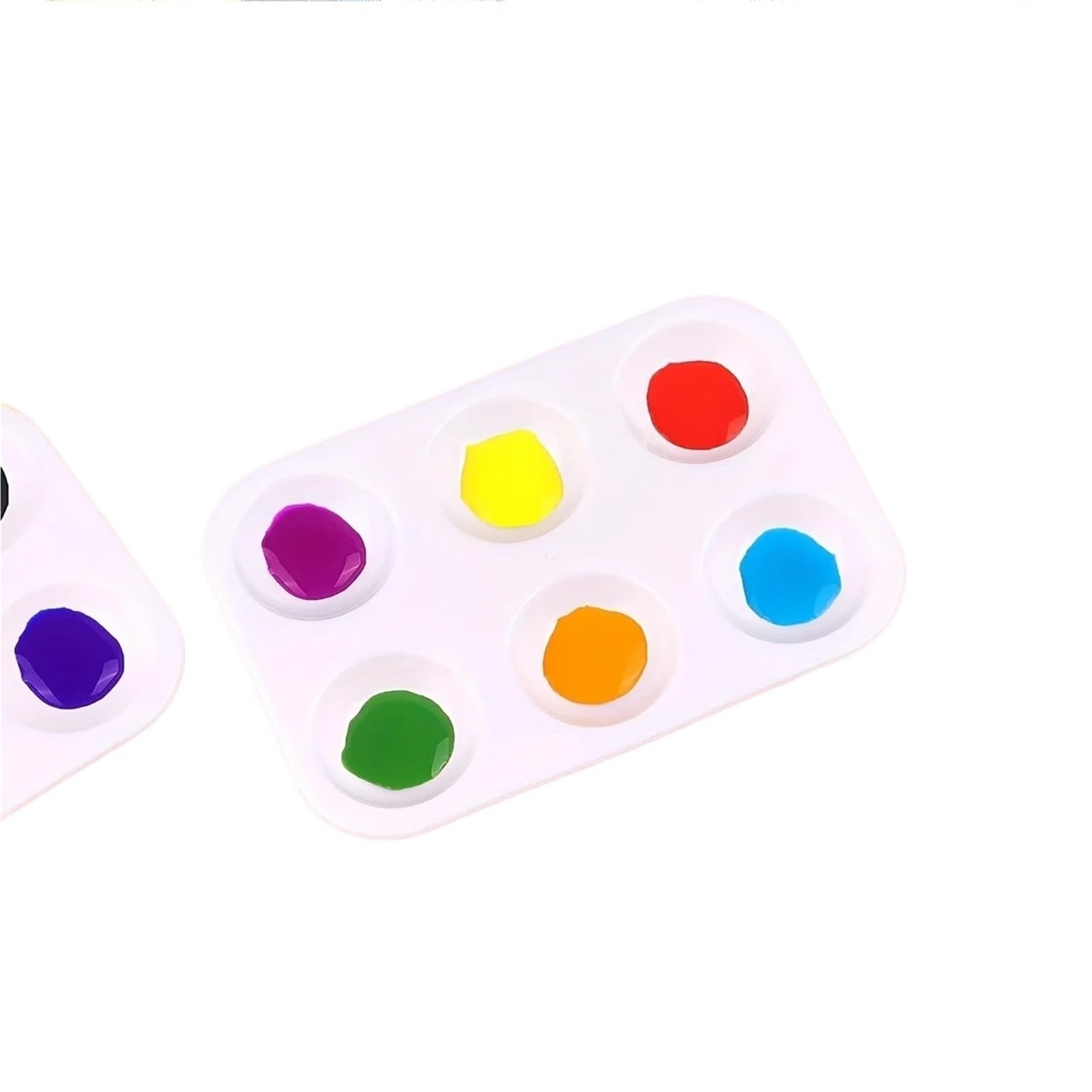Paleta De PláStico Paleta de Pintura plástico Blanco 2/8/15 Piezas, Paleta Acuarela 6 pocillos, Bandeja Rectangular, for Mezclar Pinturas para Mezclar Colores(White 15pcs)