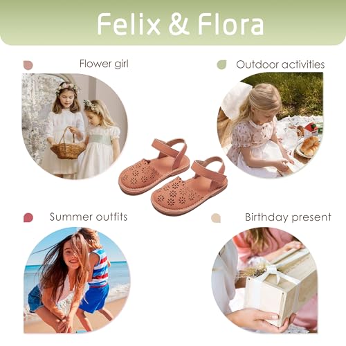 Image of Felix & Flora Toddler Girls Sandals Soft Rubber Princess Flat Shoes Flower Girl Shoes