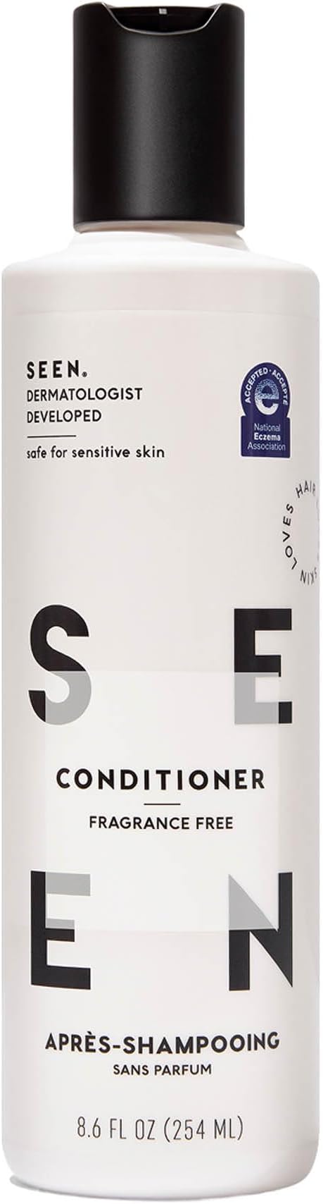SEEN Conditioner, Fragrance Free - Non-Comedogenic & Sulfate-Free Hair Conditioner- Dermatologist-Developed - Safe for Sensitive, Eczema & Acne Prone Skin