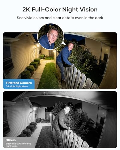 firstrend 2K QHD Solar Security Cameras Wireless Outdoor, Solar Powered | Human Auto Tracking, 360° PTZ, No Montly Fee, WiFi Camera System,Two-Way Audio, 2K Color Night Vision, IP65, 4 Camera Kit - image 6