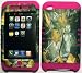 Camo Mossy Oak on Pink Silicone Skin for Apple ipod Touch iTouch 4G 4 Hybrid 2 in 1 Rubber Cover Hard Case