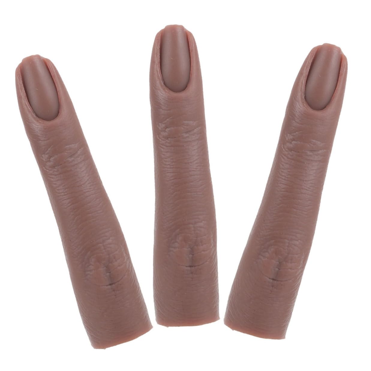 Didiseaon 3pcs Bendable Silicone Nail Practice Fingers Flexible Soft Fake Mannequin Finger Models for Manicure Training and Nail Art Practice