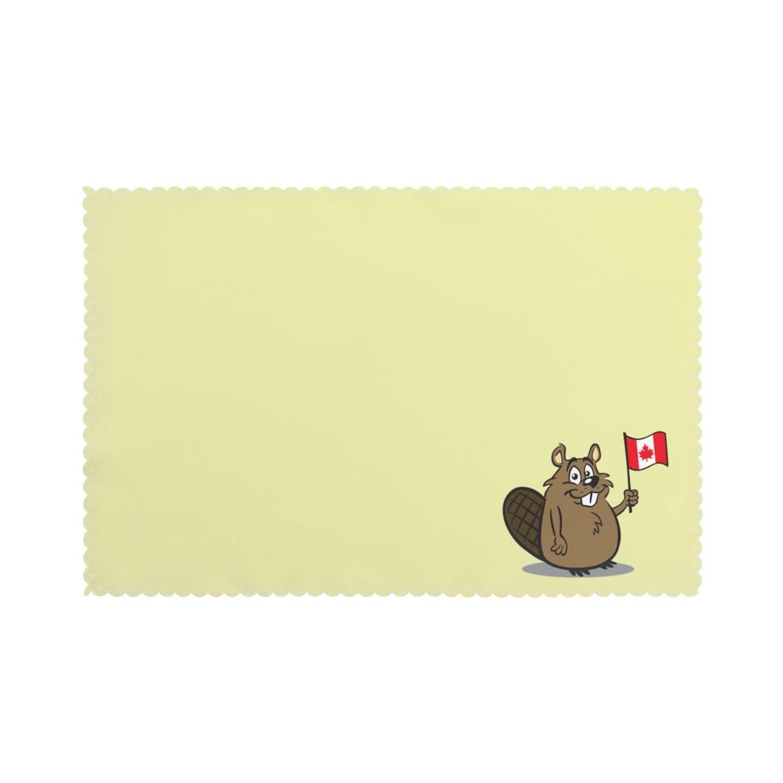 Beaver Print Placemats for Dining Table Set of 6 12x18 Inch Table Mats for Party Kitchen Dining.