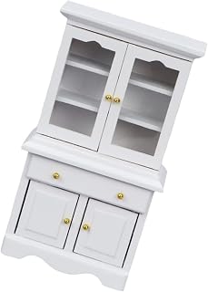 KOMBIUDA Decoração De Casa De Boneca Acessórios Para Meninas Estante De Livros Bonecas Em Miniatura Brancas Móveis De Cena Em Miniatura Armário De Quarto Modelo Em Miniatura De Armário Em