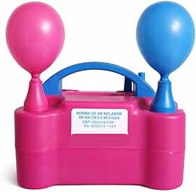 Bomba De Ar Inflador De Bexigas 220v com 2 bicos Bomba de Encher Balões para Decoração de Festas e Aniversários Compressor de Ar Portátil e Rápido