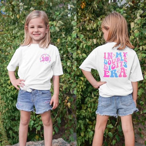 in My Double Digits Era Girl T-Shirt 10 Year Old Birthday Summer Crewneck Shirt Outfits2