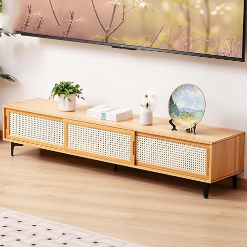 Muebles TV Bambú Mesa TV Soporte TV Puertas