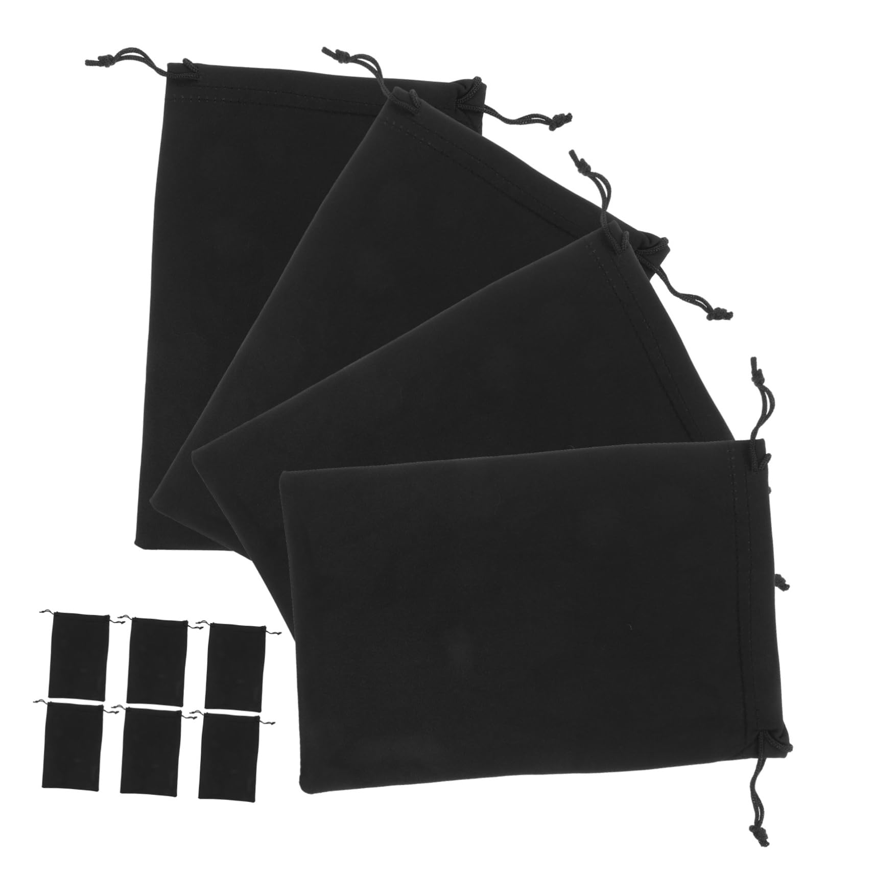 Toddmomy Lot de 10 Paquet pour Masques de Ski et Lunettes de Soleil, Pochette en Microfibre Noire 25x14 Cm, Protection Douce Fermeture à Cordon, Rangement Pratique pour Sport D’hiver
