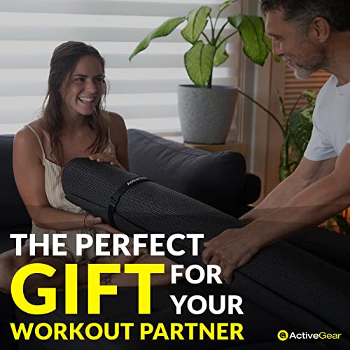 Activegear Large Exercise Mat 6 X 6 Ft 7Mm Thick Premium Square Workout Mat For Home Gym Flooring | Non-Slip Wide Rubber Mat For Fitness, Cardio, Hiit | Bonus Jump Rope And Storage Bag Incl. - Black #TOP7