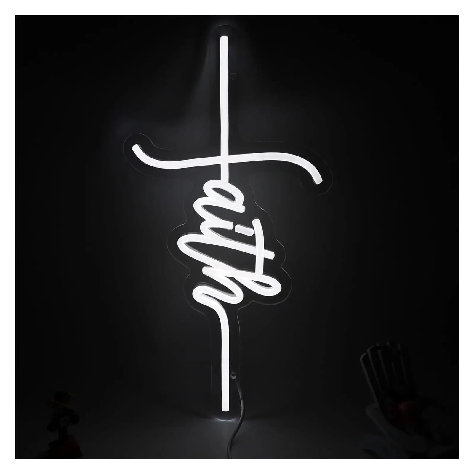 SHOUXI Sign Lamp Faith Cross Neon Sign Dimmable Light USB Powered for Game Room Man Cave Pub Party Restaurant Bar Hub Decor 41.6cmx21.3cm