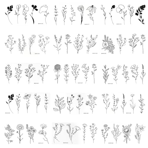 Temporäre Tattoos 15 Blatt Tattoos Erwachsene...