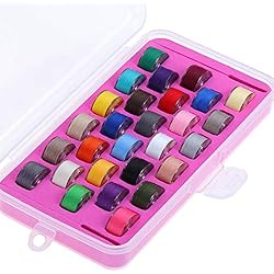 New brothread 28pcs Colores Variados 60S/2 (90WT) hilo de canilla preenrollado Plástico Tamaño A SA156 para máquina de coser y bordar DIY hilo de coser de hilo de bordar