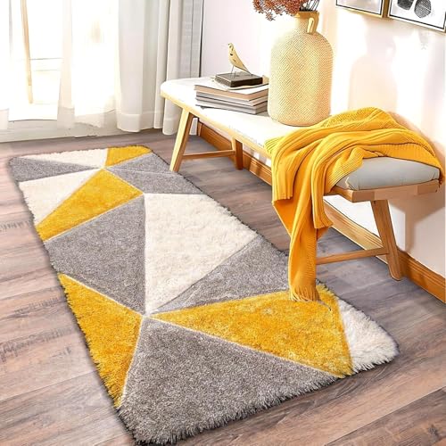 Image of Modern Soft 3D Shaggy Fur Carpets for Living Room Thick Fluffy Rugs for Bedroom, 2x5 feet, Multi Color