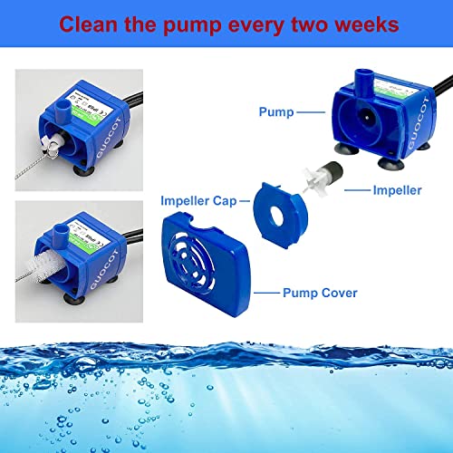 Bomba para fuente de agua para gatos, 5V, con adaptador USB miniatura 5