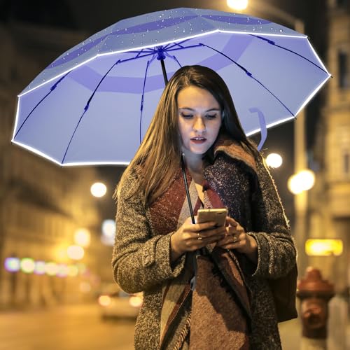 Trenovo Inverted Umbrella, Windproof Travel Umbrella With Reflective Stripe, Reverse Compact Umbrella thumb #8