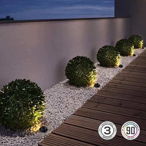 Leonlite 6W Led Well Lights, In Ground Lights Outdoor, Inground Landscape Lighting, Low Voltage Landscape Light, 12-24V Ac/Dc, Ip67 Waterproof Aluminum Paver Light, Cri 90, 3000K Warm White, Pack Of 6 #TOP2