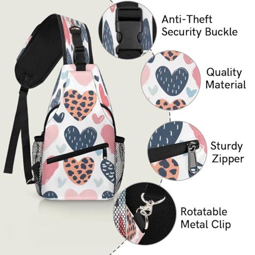 Bolso Sling para Hombre y Mujer en Forma de Corazón miniatura 3