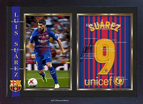 new Luis Suarez Barcelona soccer autograph signed poster photo print FRAMED (13 in x 10 in approx)