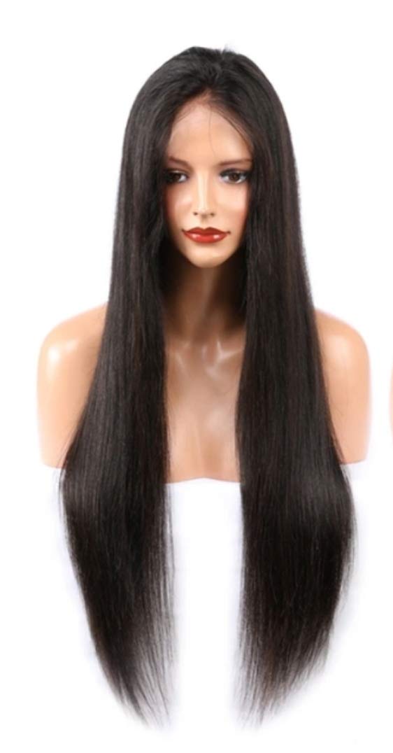 Tips & Tops 100% Human Hair Lace Wig For Women 26 Inches, Black, Straight