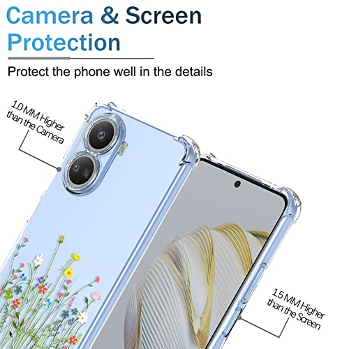 Oeurvqo HUAWEI NOVA 10SE CASE For Huawei Nova 10 Se Case Clear Floral Flower Pattern Soft Tpu Shockproof Bumper Anti-Scratch Protective Phone Cover thumb #1