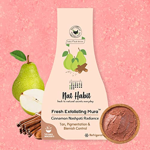 Image of Nat Habit Face Scrub Cinnamon Nashpati Radiance Exfoliating Mura For Tan, Deep Cleansing, Pigmentation & Blemish Control, Chemical Free (Pack of 2 x 25 gm)