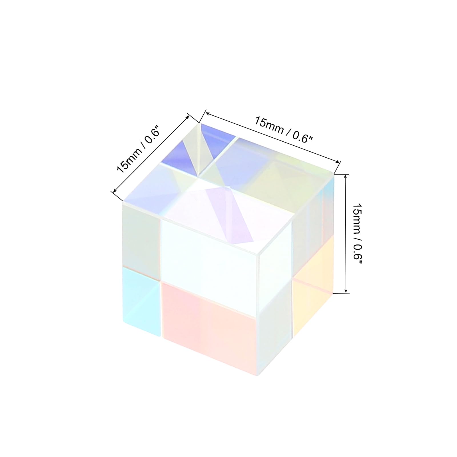 PATIKIL 15x15x15mm Glass Prism Cube - Image 2