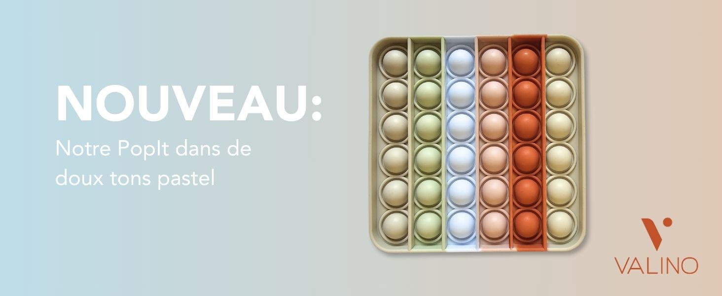 Valino Pop On It – Set 4 Pièces Pastel, Silicone Alimentaire, étanche, Jouet Sensoriel Anti-stress Pour Enfants Et Adultes